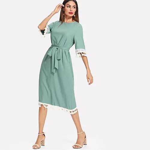 Detail Belted Dress