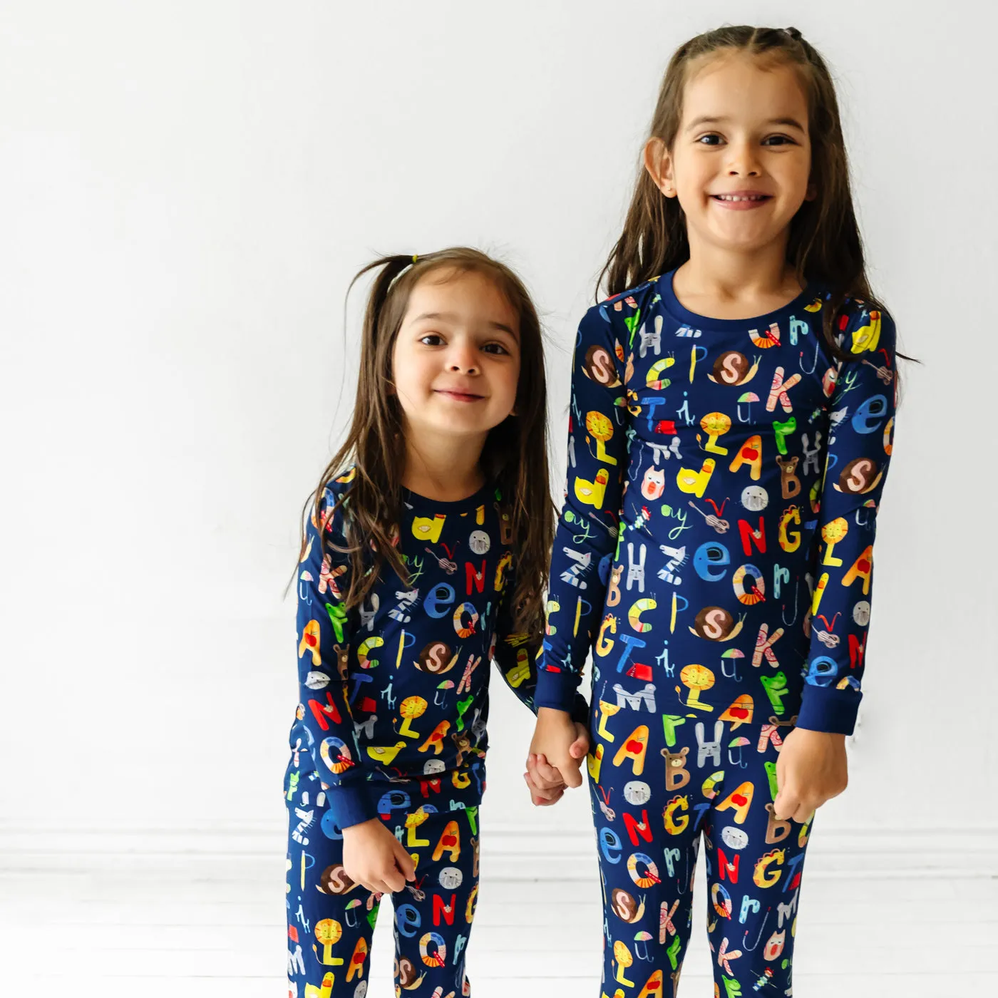 Navy Alphabet Friends Two-Piece Pajama Set